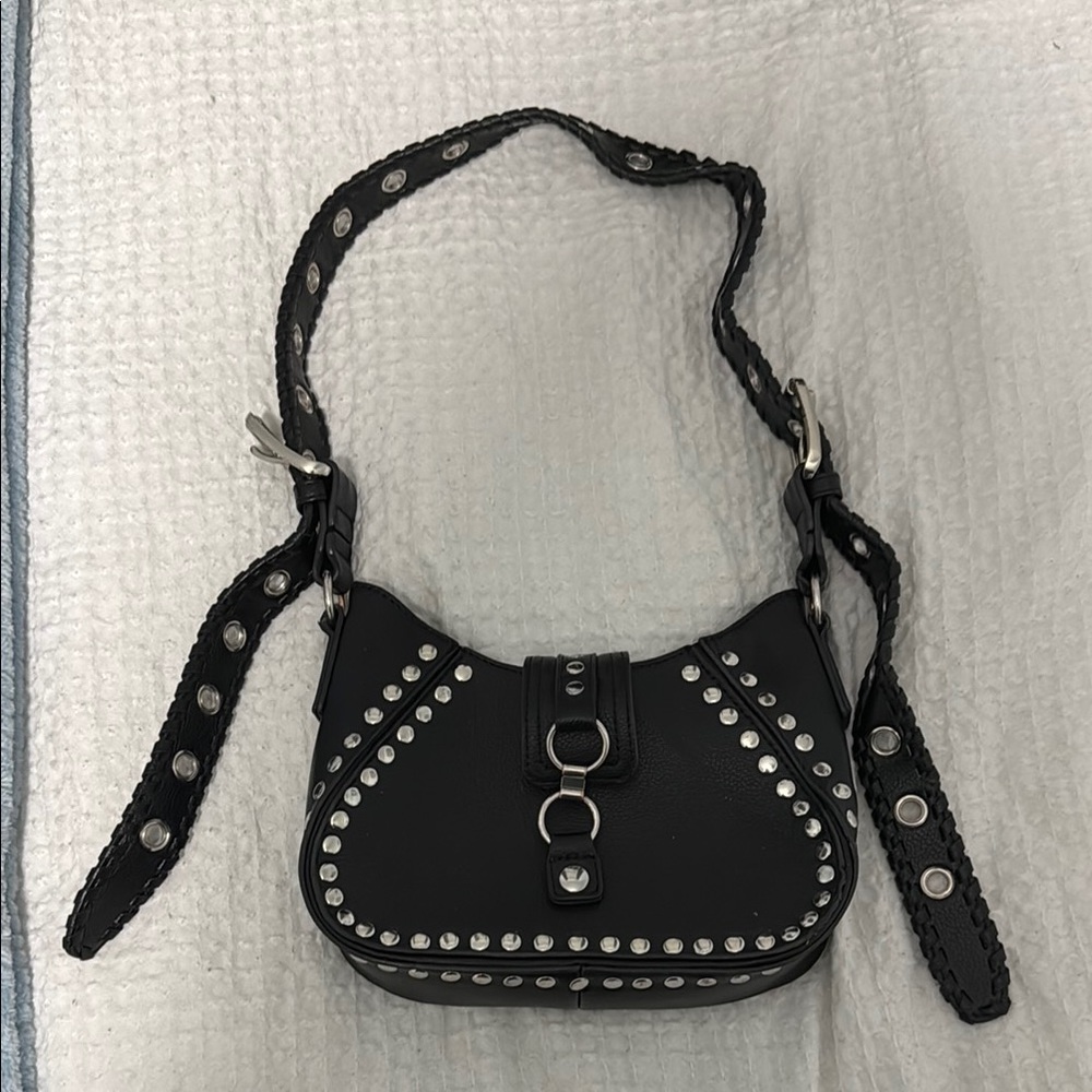 Urban Outfitters Black Studded Shoulder Bag